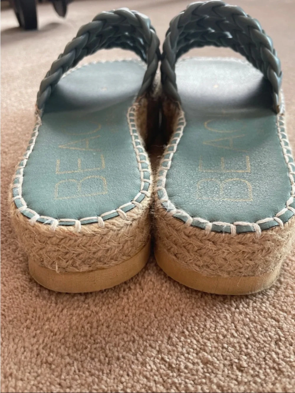 BEACH by Matisse Sky Blue Braided Espadrille Slide